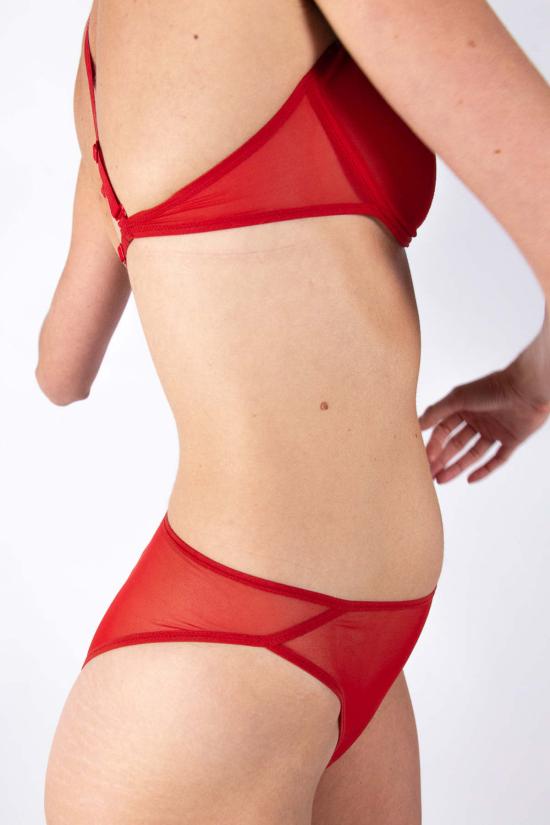  라 피유 도 팬티 라 필 드 사바지 하이컷 브리프 레드