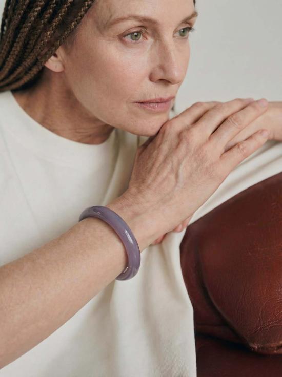  seree 커프스 링크/타이 홀더 세리 문 퍼플 제이드 스톤 뱅글 퍼플 - OTHER BRANDS