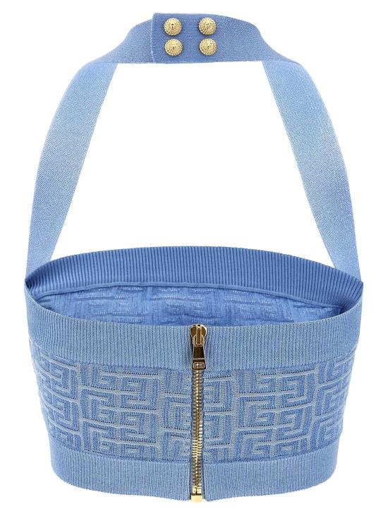  발망 민소매 티셔츠 Balmain Pb Top Spb Bleu Bleu Brillant - BALMAIN