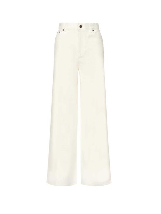  끌로에 데님 팬츠 와이드 레그 데님 진 화이트