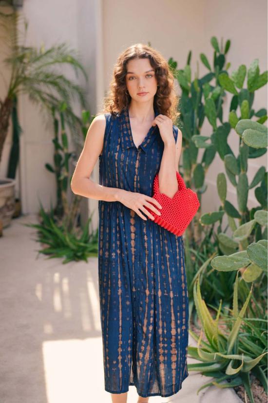  Pink Haley 롱 원피스 핑크 헤일리 티나 미디 드레스 오션 블루