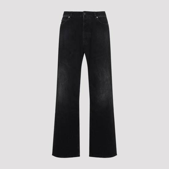  발렌시아가 데님 팬츠 디스트레스드 진 블랙 페이드 아웃 - BALENCIAGA