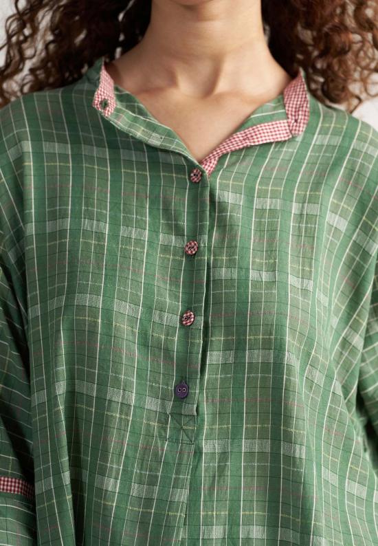  IKKIVI 셔츠 이키비 체크메이트 셔츠 그린 - IKKIVI