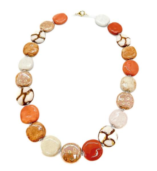  카주리 목걸이/팬던트 Kazuri Earth 컬렉션 맘부리 목걸이 22"