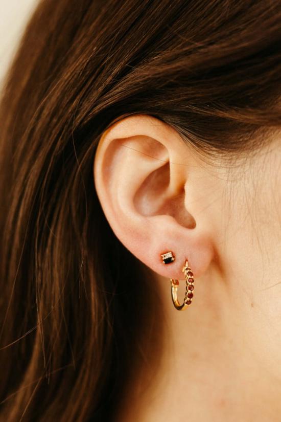  시에라 윈터 주얼리 이어링 카르마 후프  가넷 - SIERRA WINTER JEWELRY