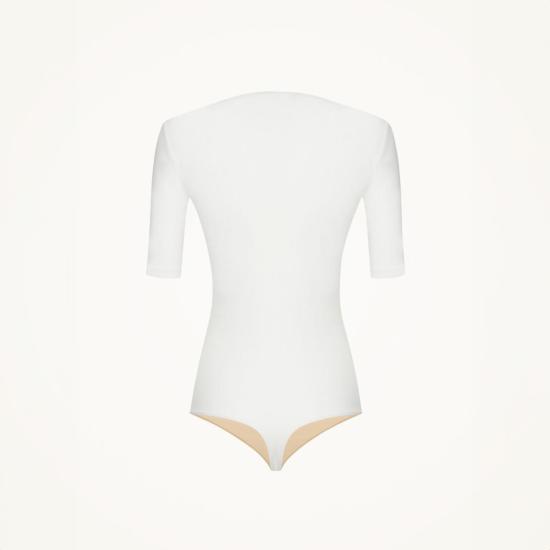 월포드 바디수트 티셔츠 울포드 딥 V 스트링 바디수트 - WOLFORD