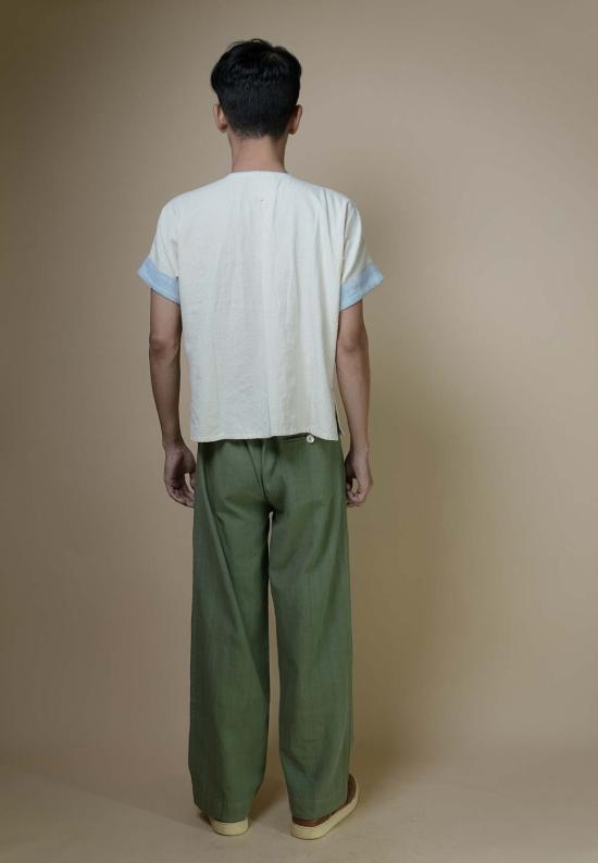  IKKIVI 셔츠 이키비 메도우즈 유니섹스 요크 디테일 셔츠 오프 화이트 - IKKIVI