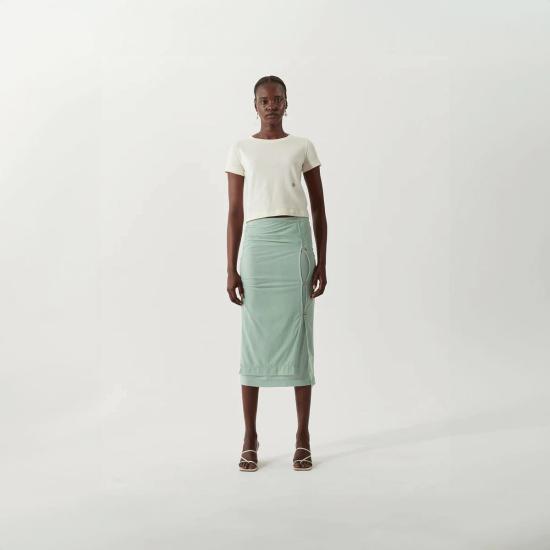  레지나표 미디 스커트 미렌 스커트 메쉬블루 - REJINA PYO