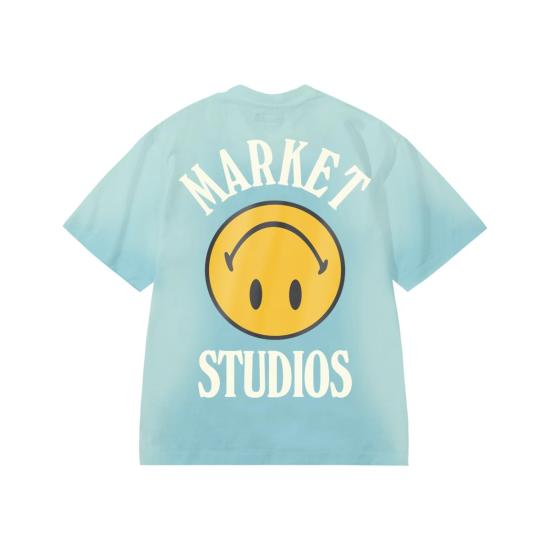  마켓 반팔 티셔츠 스마일리 거꾸로 된 락업 티셔츠 - MARKET
