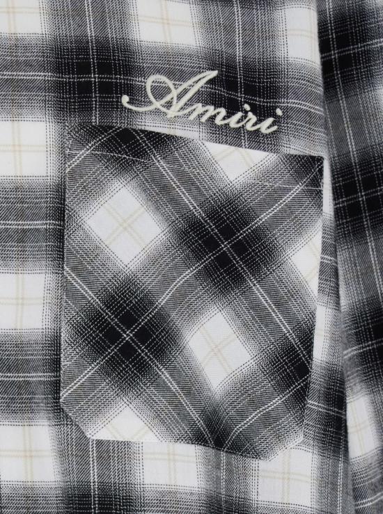  아미리 긴팔 셔츠 흑백 면 셔츠 블랙/화이트 - AMIRI