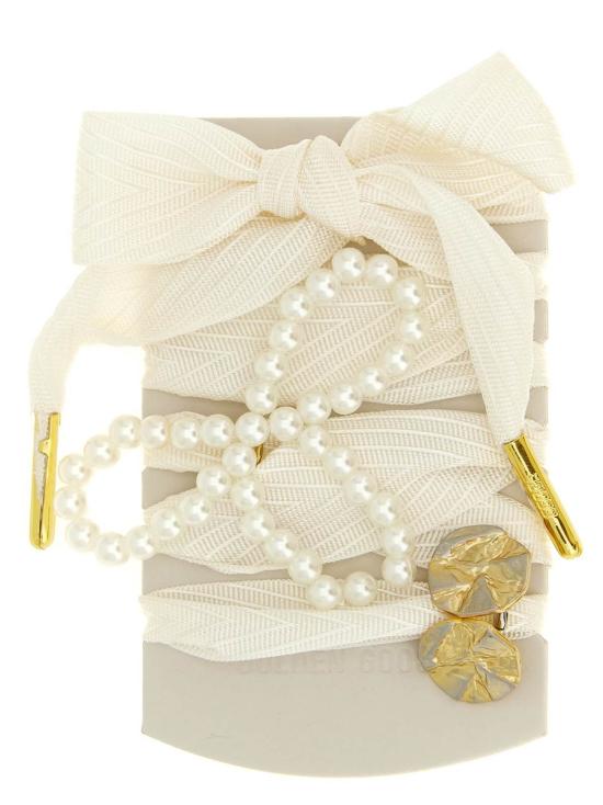  골든구스 가죽소품 황금 거위 가죽 반짝이는 흰색 신발끈