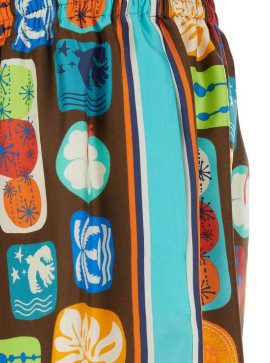  [키즈] 디스퀘어드2 쇼츠/버뮤다 Dsquared2 버뮤다 쇼츠, 신축성 있는 허리밴드와 전체 그래픽 프린트, 멀티컬러 - DSQUARED2