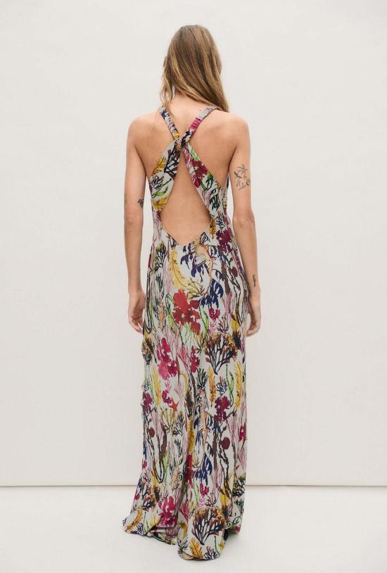  실크 런드리 롱 원피스 실크 세탁 하이 로우 드레스 플랑크토닉 - SILK LAUNDRY