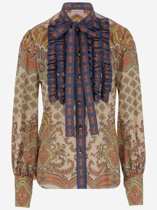  발렌티노 가라바니 블라우스 발렌티노 프린트 머슬린 셔츠 베툴라멀티컬러