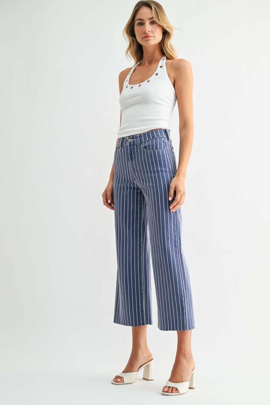  저스트 블랙 데님 데님 팬츠 시저컷 와이드 레그 미디엄 데님 - JUST BLACK DENIM