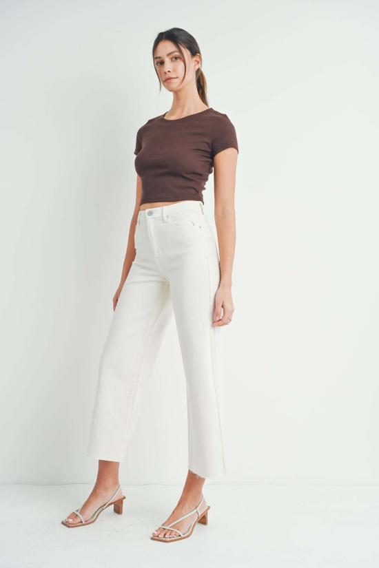  저스트 블랙 데님 데님 팬츠 시저컷 와이드 레그 미디엄 데님 - JUST BLACK DENIM