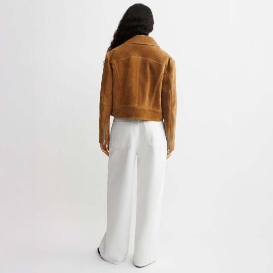  아르마 가죽 자켓 헬렌 그리티 스웨이드 재킷 위스키 - ARMA