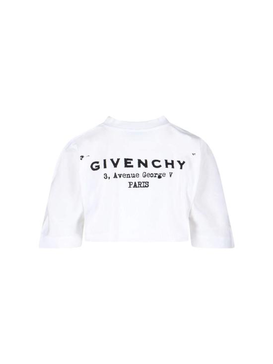  지방시 민소매 티셔츠 크롭 로고 티셔츠 화이트 - GIVENCHY