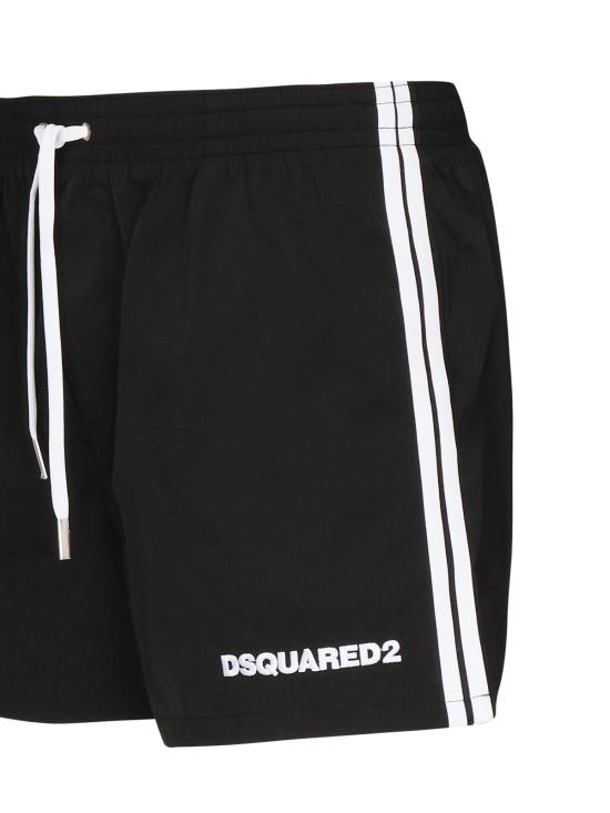  디스퀘어드2 팬티 Dsquared2 로고가 있는 미디 복서 팬티 블랙 - DSQUARED2