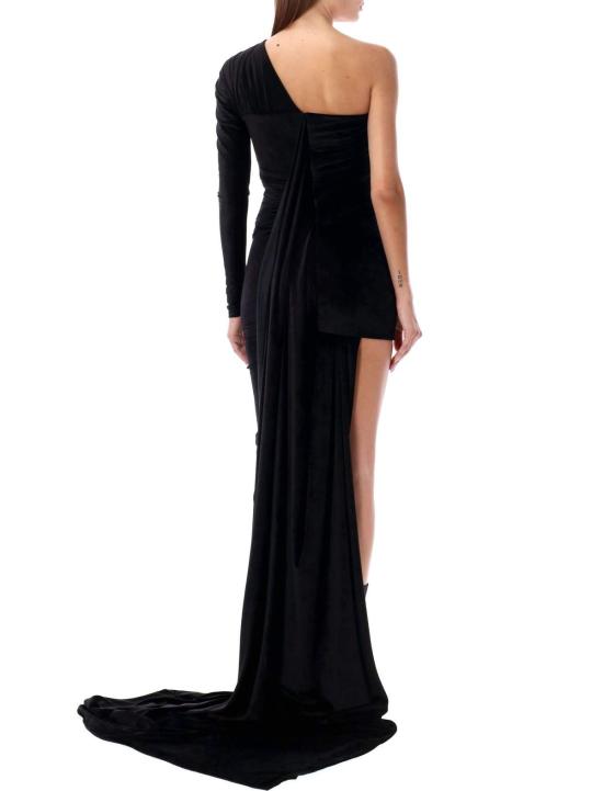  발렌시아가 롱 원피스 벨벳 가운 블랙 - BALENCIAGA