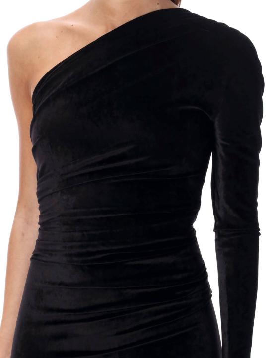  발렌시아가 롱 원피스 벨벳 가운 블랙 - BALENCIAGA