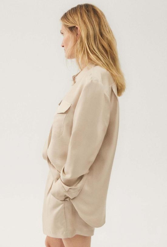  실크 런드리 셔츠 US 트윌 보이프렌드 셔츠 헤이즐넛 - SILK LAUNDRY