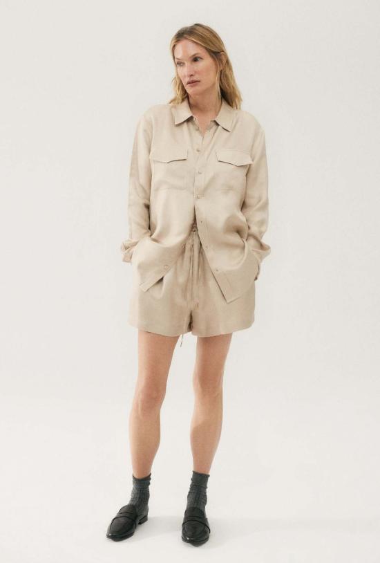  실크 런드리 셔츠 US 트윌 보이프렌드 셔츠 헤이즐넛 - SILK LAUNDRY