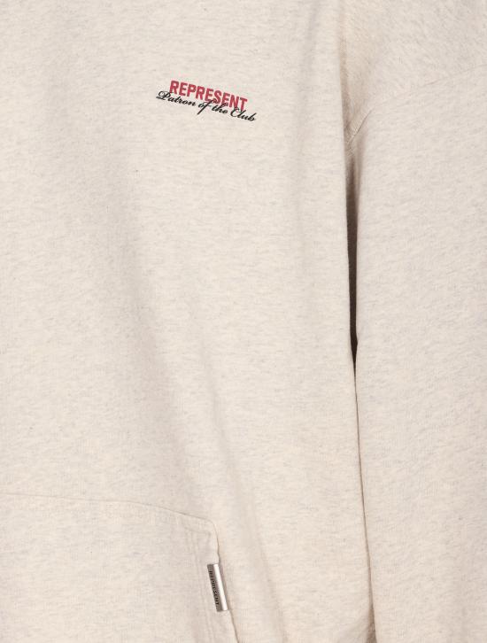  리프레젠트 긴팔 티셔츠 클럽 후원자를 대표하는 후드티 (회색) - REPRESENT