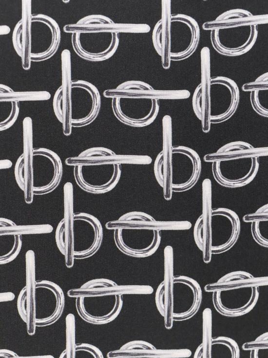  버버리 긴팔 셔츠 프린트 실크 오버사이즈  블랙 - BURBERRY