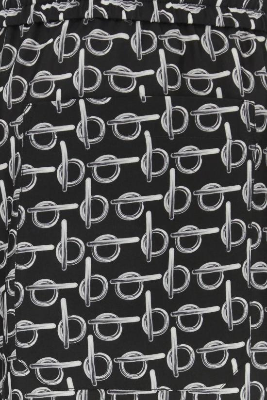  버버리 숏팬츠 프린트 실크 버뮤다 쇼츠 실버 - BURBERRY