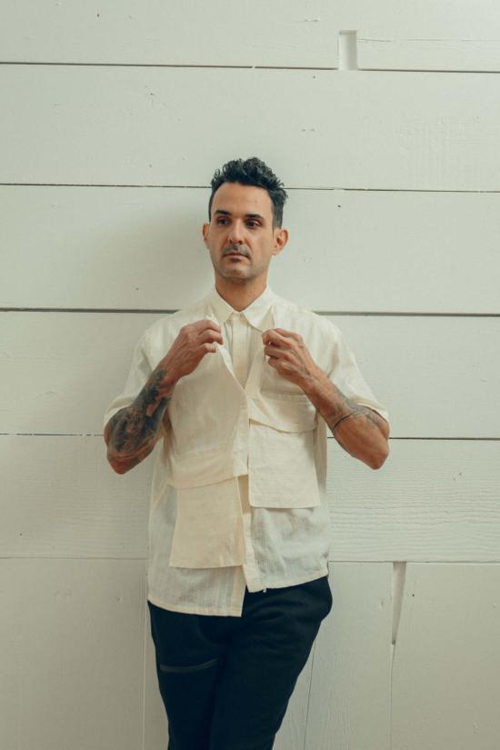  Guillermo Bravo 반팔 셔츠 기예르모 브라보 비대칭 반팔  오프 화이트 - OTHER BRANDS