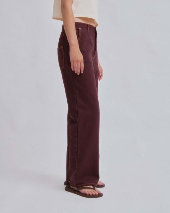  사야카 다비스 뉴욕 데님 팬츠 사야카 데이비스 뉴욕 스트레이트 레그 데님 상그리아 - SAYAKA DAVIS NEW YORK