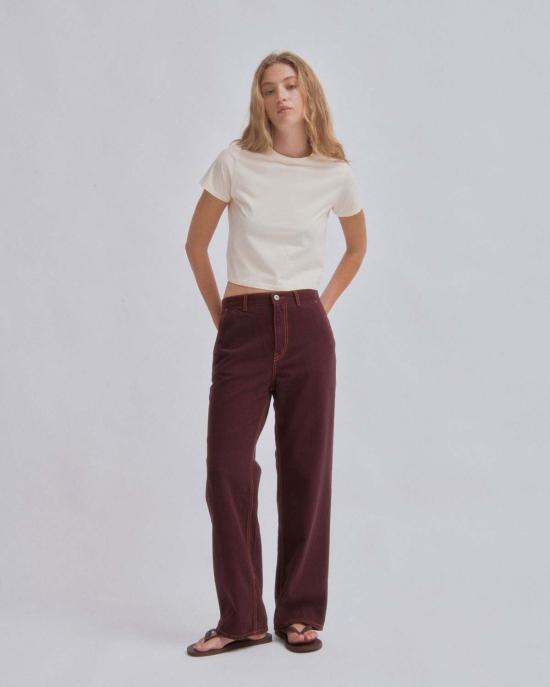  사야카 다비스 뉴욕 데님 팬츠 사야카 데이비스 뉴욕 스트레이트 레그 데님 상그리아 - SAYAKA DAVIS NEW YORK