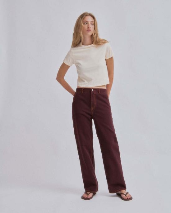  사야카 다비스 뉴욕 데님 팬츠 사야카 데이비스 뉴욕 스트레이트 레그 데님 상그리아 - SAYAKA DAVIS NEW YORK