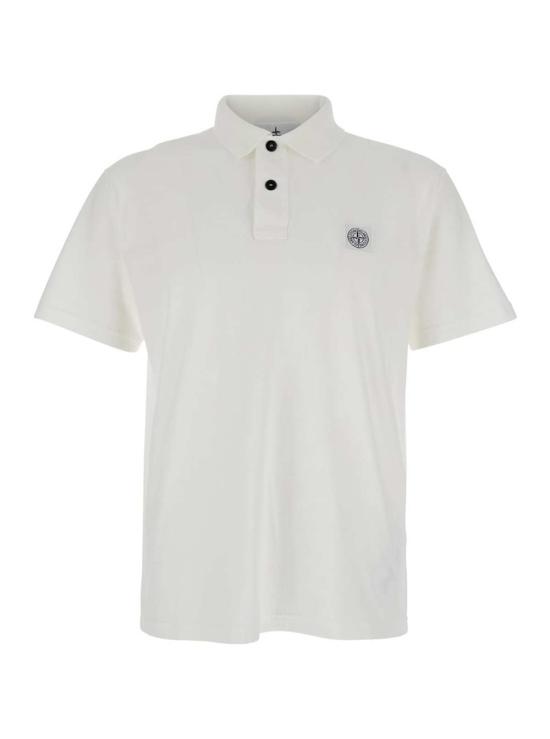  스톤 아일랜드 폴로 티셔츠 폴로 셔츠 화이트
