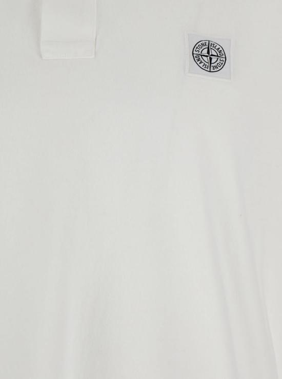  스톤 아일랜드 폴로 티셔츠 폴로 셔츠 화이트 - STONE ISLAND