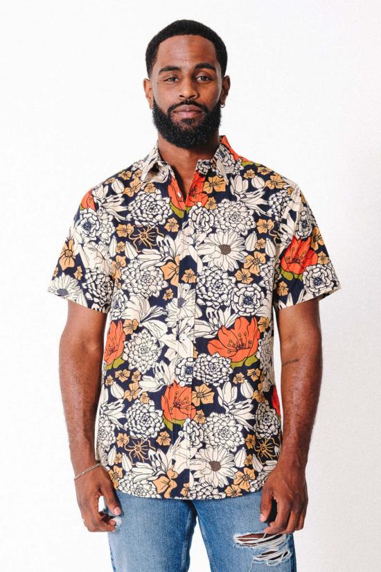  DUSHYANT. 반팔 셔츠 두샨트. 핸드스크린 프린팅 일본 - DUSHYANT