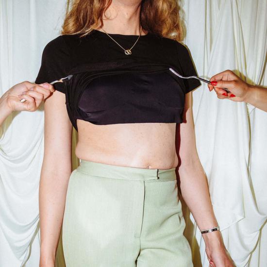  VKTORI BRALESS APPAREL 반팔 티셔츠 나 브라 티 - OTHER BRANDS