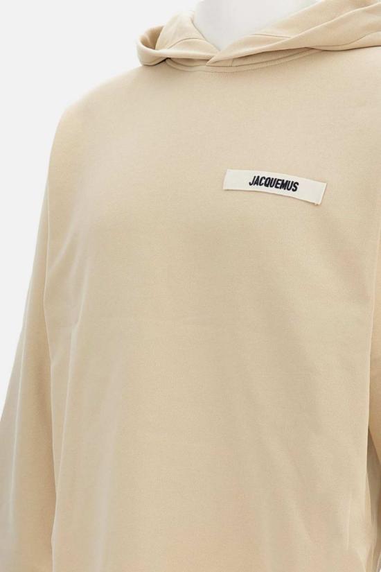  자크뮈스 긴팔 티셔츠 그로스 그레인 후드티 베이지 - JACQUEMUS