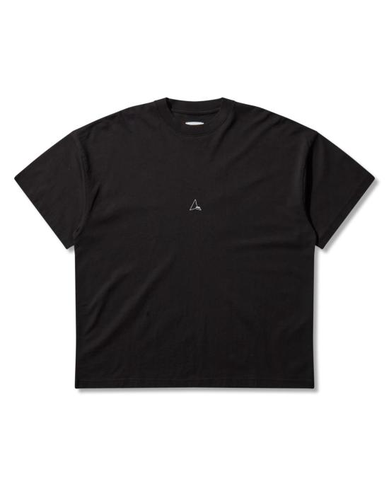  로아 반팔 티셔츠 로고 오가닉 티셔츠 블랙