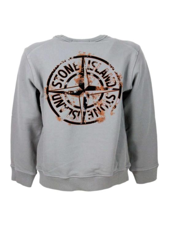  [키즈] 스톤 아일랜드 풀오버 키즈  스웨터 그레이 - STONE ISLAND