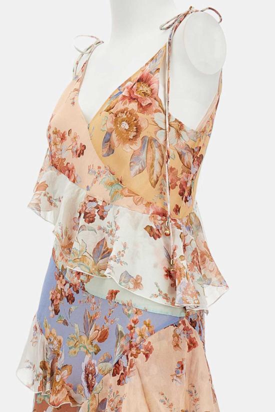  짐머만 롱 원피스 코튼 실크 맥시 드레스 멀티컬러 - ZIMMERMANN