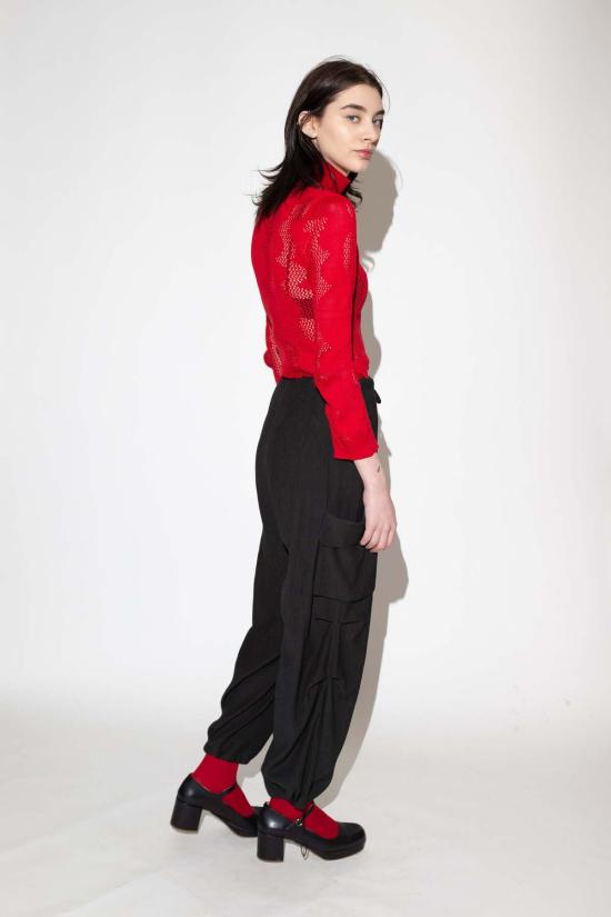  Untitled in Motion 스트레이트 팬츠 무제 인 모션 탐발라 크링클 팬츠 블랙 - OTHER BRANDS