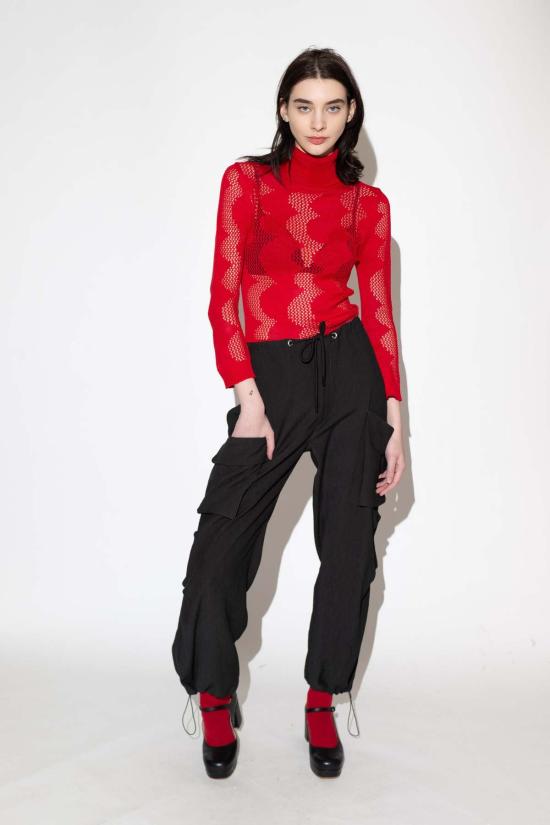  Untitled in Motion 스트레이트 팬츠 무제 인 모션 탐발라 크링클 팬츠 블랙 - OTHER BRANDS