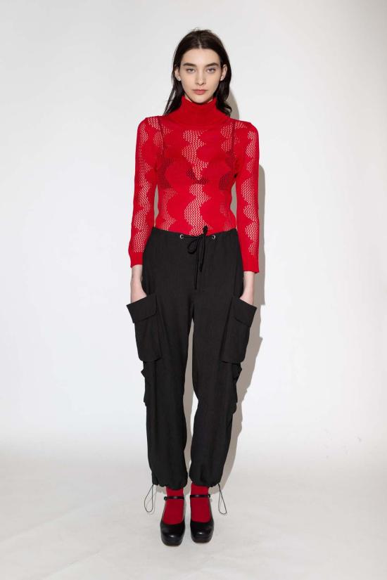  Untitled in Motion 스트레이트 팬츠 무제 인 모션 탐발라 크링클 팬츠 블랙 - OTHER BRANDS