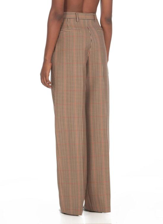  드리스 반 노튼 스트레이트 팬츠 드리스 반 노텐 체크 주름 팬츠 브라운 - DRIES VAN NOTEN