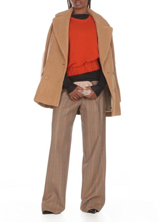  드리스 반 노튼 스트레이트 팬츠 드리스 반 노텐 체크 주름 팬츠 브라운 - DRIES VAN NOTEN