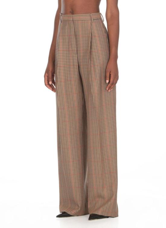  드리스 반 노튼 스트레이트 팬츠 드리스 반 노텐 체크 주름 팬츠 브라운 - DRIES VAN NOTEN