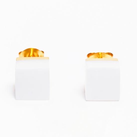  밍유왕 이어링 밍위왕 큐빅 귀걸이 화이트 아게이트 - MING YU WANG