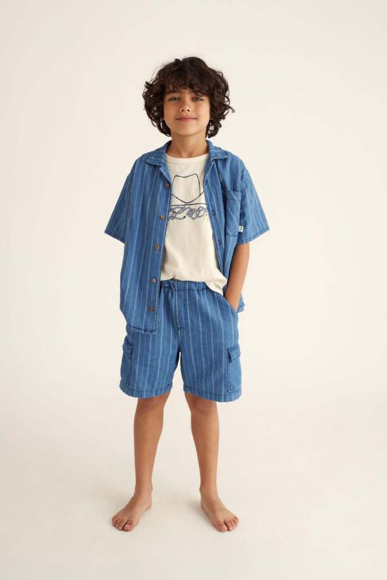  [키즈] Cozmo 셔츠 코즈모 아벨 스트라이프 데님 셔츠 블루 - OTHER BRANDS